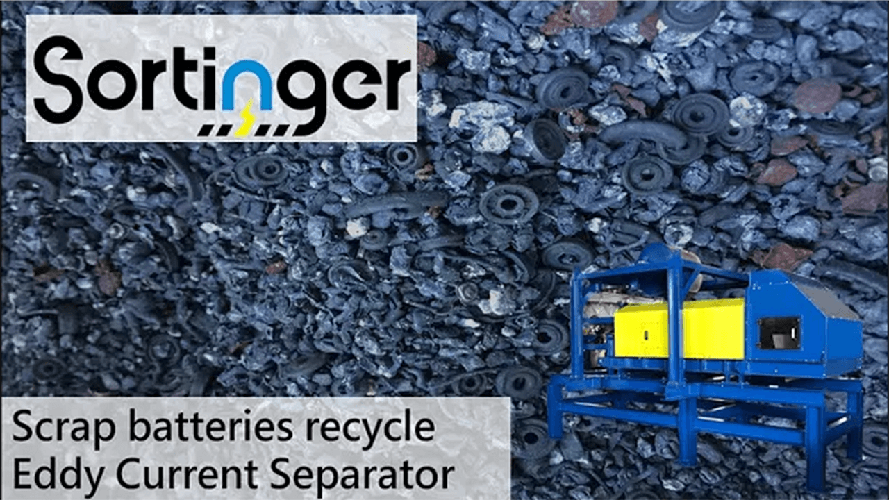 eddy current separator for shredded scrap batteries